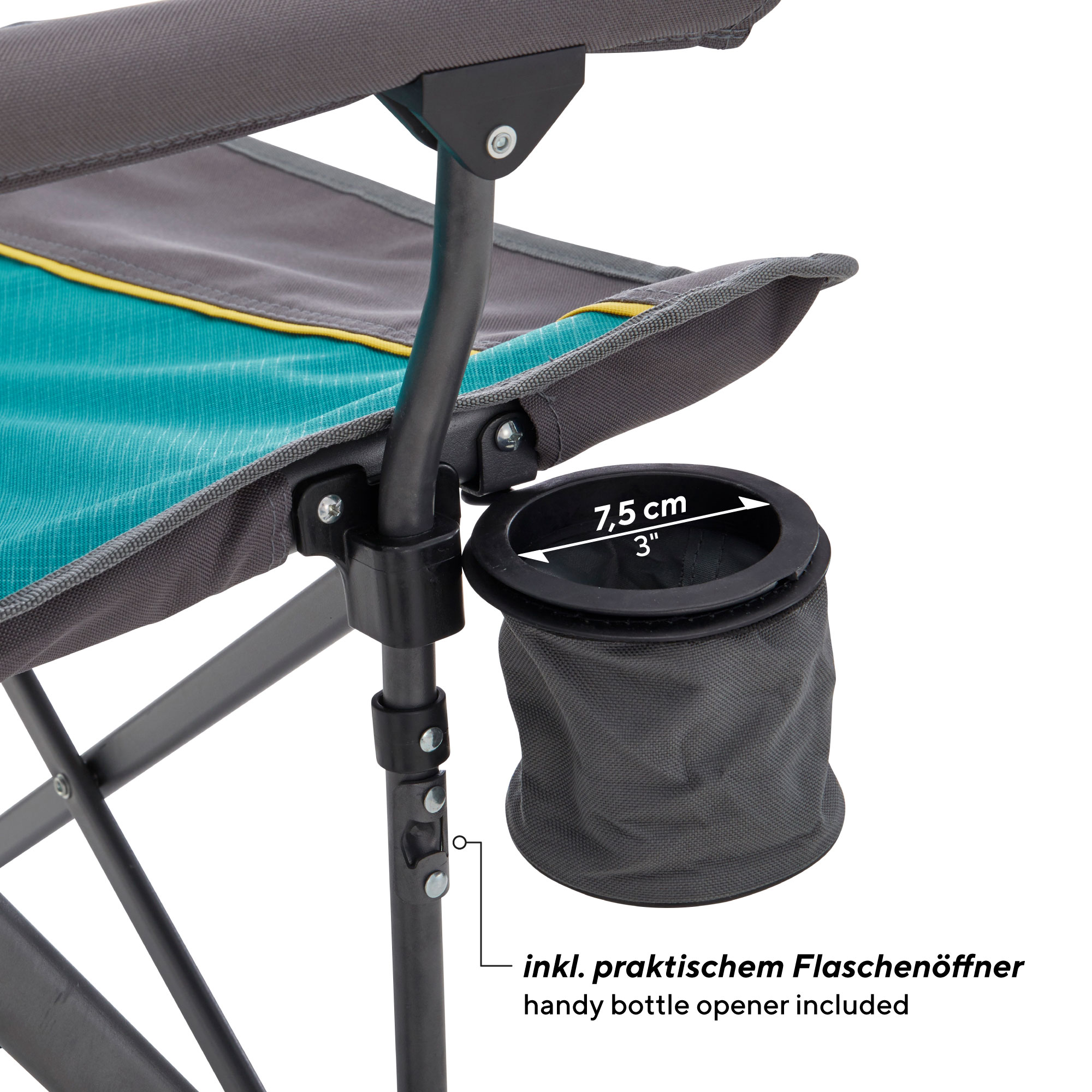 Uquip-ROXY Chaise de camping pliante avec bouteilles supports à 120 kg bien 